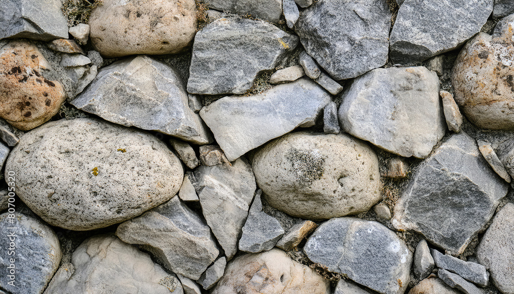 Small and large stones that are very pretty piled up