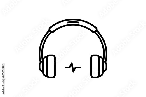 headphone icon. icon related to computer. suitable for web site, app, user interfaces, printable etc. line icon style. simple vector design editable