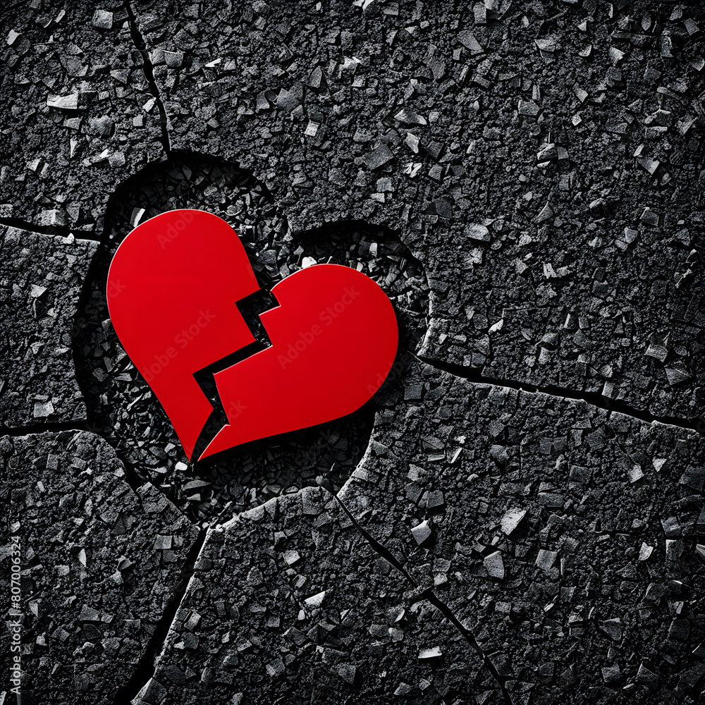 broken heart as a symbol, ai-generatet