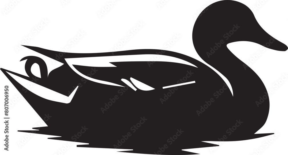 Duck silhouette isolated on white background. Duck logo. Duck silhouette isolated on white background. Duck logo.