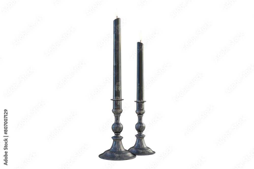 Taper candle holders isolated on transparent background Taper candle holders isolated on transparent background