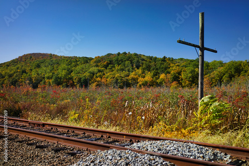 October colors on the Maybrook Trailway. New York State. photo