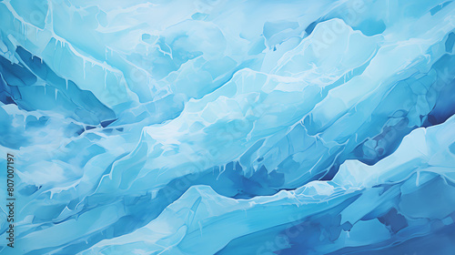 Glacial Blue: Depict the icy shades of a glaciera??s crevasses.