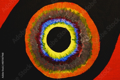 Fragment of a drawing. Abstract eye retina. 