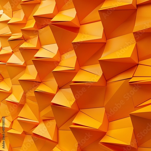 Orange Geometric Repeating Patterns Creating a D Illusion on Textured Wallpaper