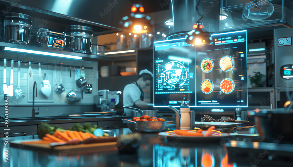 Imagine a cyberpunk chef in a sleek Imagine a cyberpunk chef in a sleek