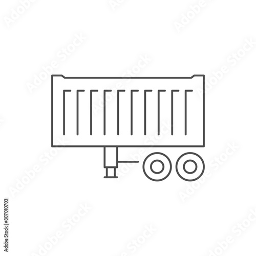 Container trailer line outline icon