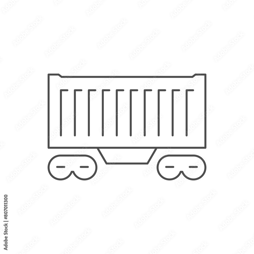 Railway container line outline icon Railway container line outline icon