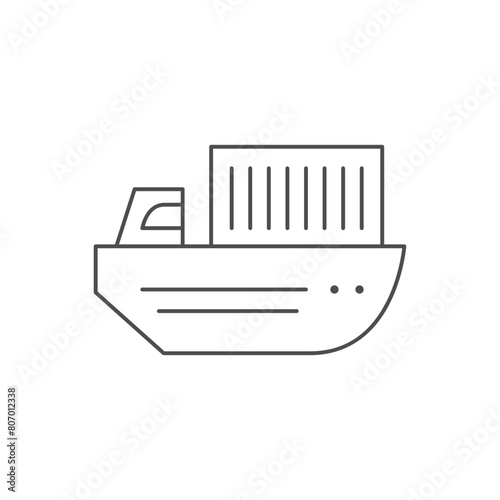 Container ship line outline icon