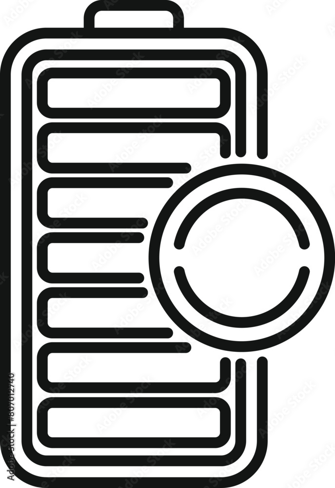 Recharging new battery icon outline vector. Power acid alkaline. Indicator load Recharging new battery icon outline vector. Power acid alkaline. Indicator load