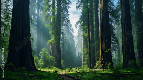 Majestic Redwoods: Paint towering trees that have witnessed centuries.