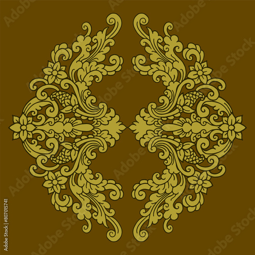 Floral traditional ornament Hand drawn illustration vector