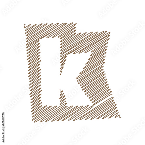 Paper Cut Letter K Design