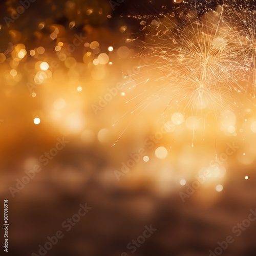 glitter vintage golden firecracker lights background. defocused