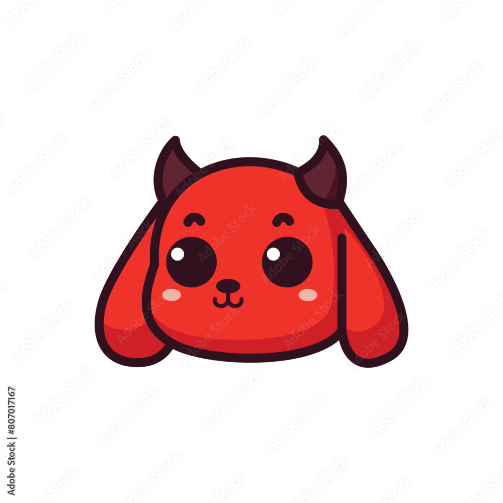 cute devil dog head logo vector illustration template design