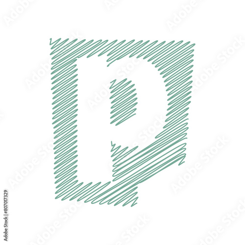 Paper Cut Letter P Design
