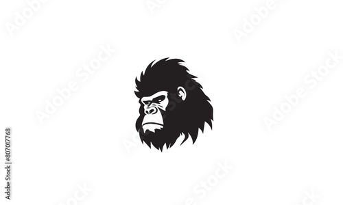 Gorilla logo black simple flat icon on white background