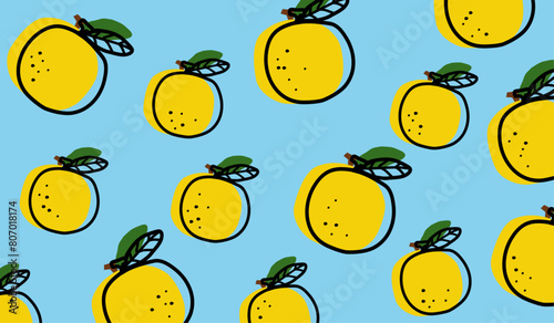Cute orange fruits pattern background vector design