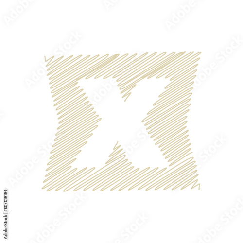 Paper Cut Letter X Design