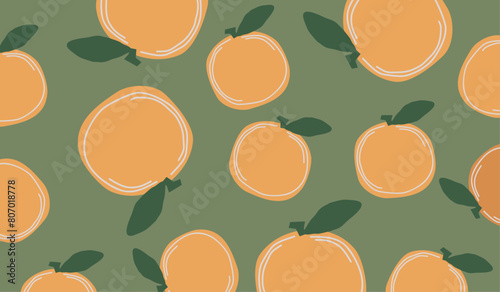 Cute orange fruits pattern background vector design