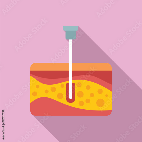 Skin liposuction injection icon flat vector. Care fat slim. Female procedure