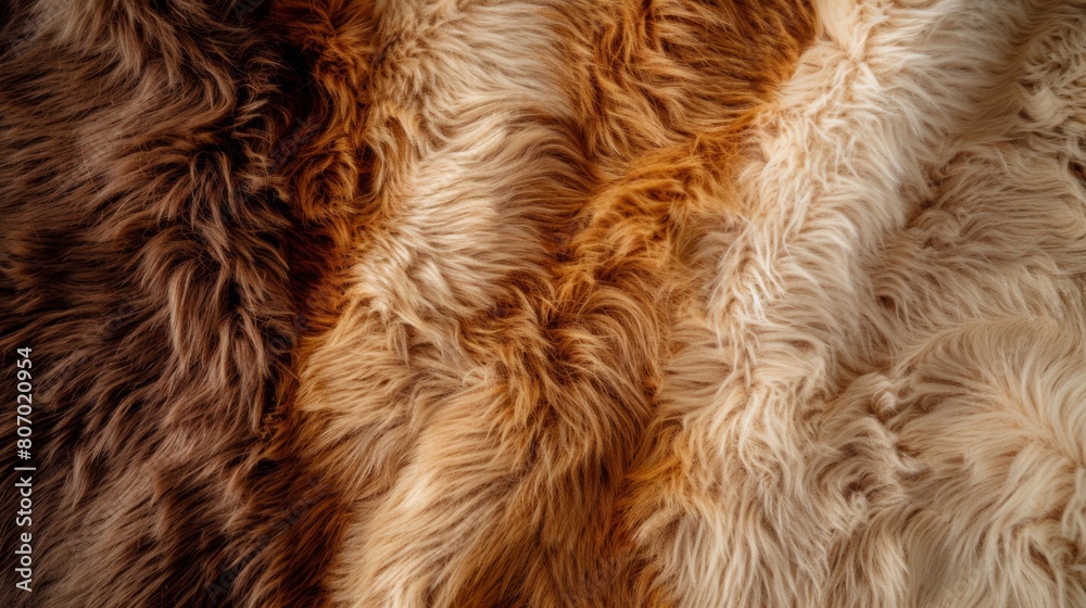 Luxurious Brown Faux Fur Texture Close-Up for Backgrounds