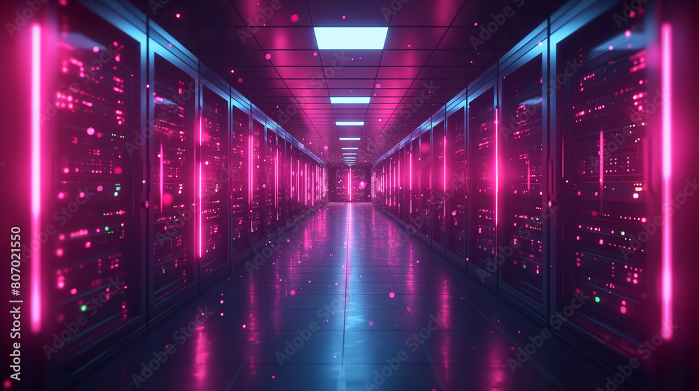 illustration banner of server room in data center full of telecommunication equipment,concept of big data storage and cloud hosting technology. illustration banner of server room in data center full of telecommunication equipment,concept of big data storage and cloud hosting technology.