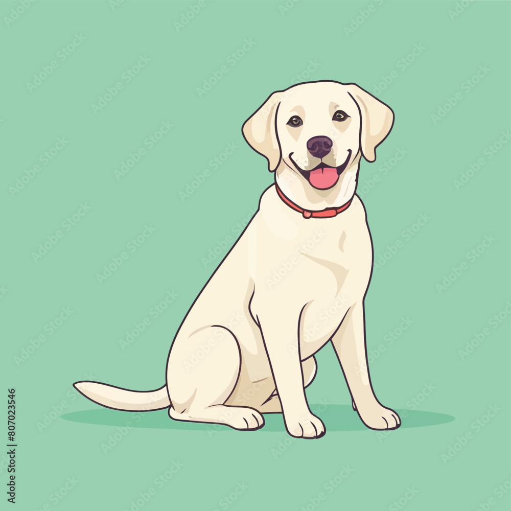 Vector illustration of a cute cartoon white labrador retriever sitting Vector illustration of a cute cartoon white labrador retriever sitting