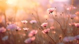 Beautiful cosmos flower in the field at sunset, soft focus.