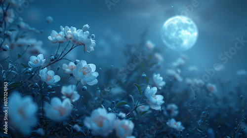 Abstract blooms dancing in the moonlight's soft embrace.