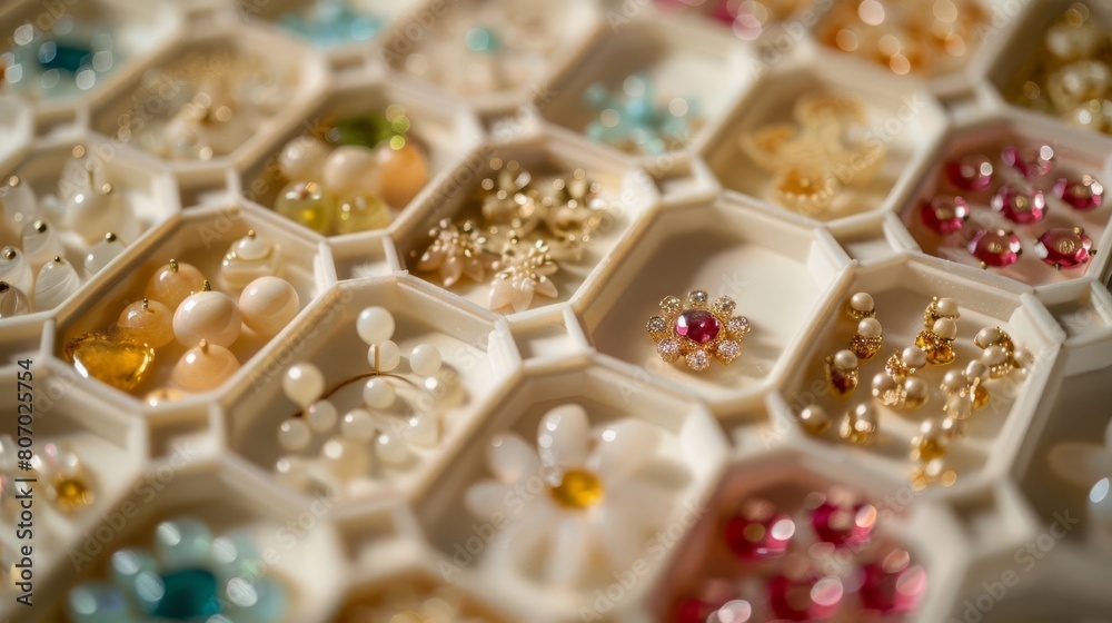 An edible jewelry box filled with tiny dessert jewels crafted from sugar and marzipan An edible jewelry box filled with tiny dessert jewels crafted from sugar and marzipan