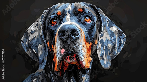 great dane dog vector illustration on black background 