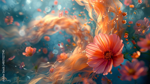 Floral dreams swirling in an abstract whirlwind of beauty.