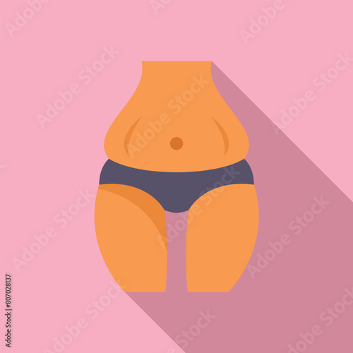Obese body liposuction icon flat vector. Clinic operation. Cell layer