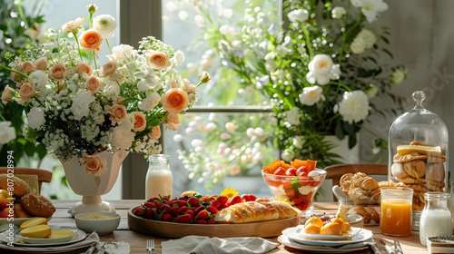 Mother s Day Brunch Inspiration: A Beautifully Decorated Table with Gourmet Delights and Floral Elegance