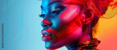 Capture the essence of tomorrows fashion with vibrant colors and sleek metallic textures Show a unique