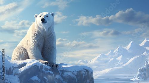 Polar Beara??s Solitude: Explore the vast Arctic expanse.