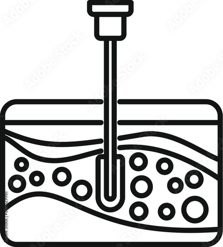 Skin liposuction injection icon outline vector. Care fat slim. Female procedure