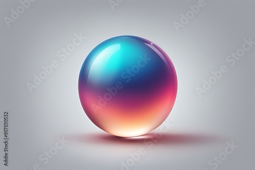 A hyper-realistic  highly detailed liquid sphere with gradient coloring  isolated on a transparent background neon ball.
