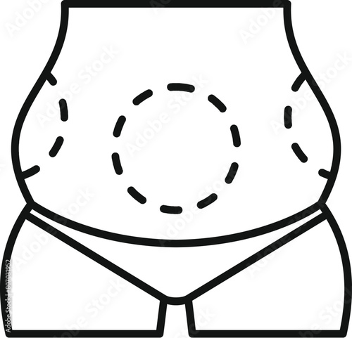 Healthy abdominal liposuction icon outline vector. Beauty injection. Fit process