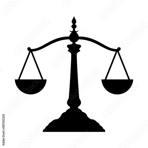 Flat illustration of scales silhouette on isolated background