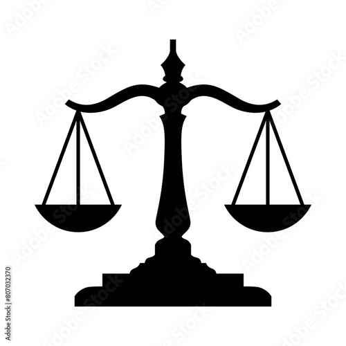 Flat illustration of scales silhouette on isolated background