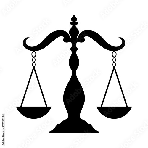 Flat illustration of scales silhouette on isolated background