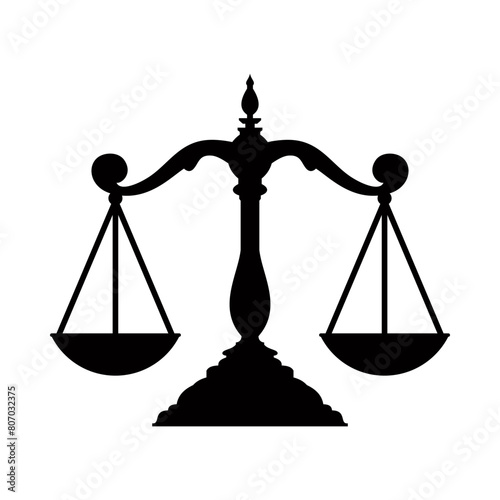 Flat illustration of scales silhouette on isolated background