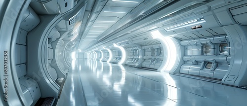 Fototapeta Naklejka Na Ścianę i Meble -  Design a minimalist space station orbiting a distant planet