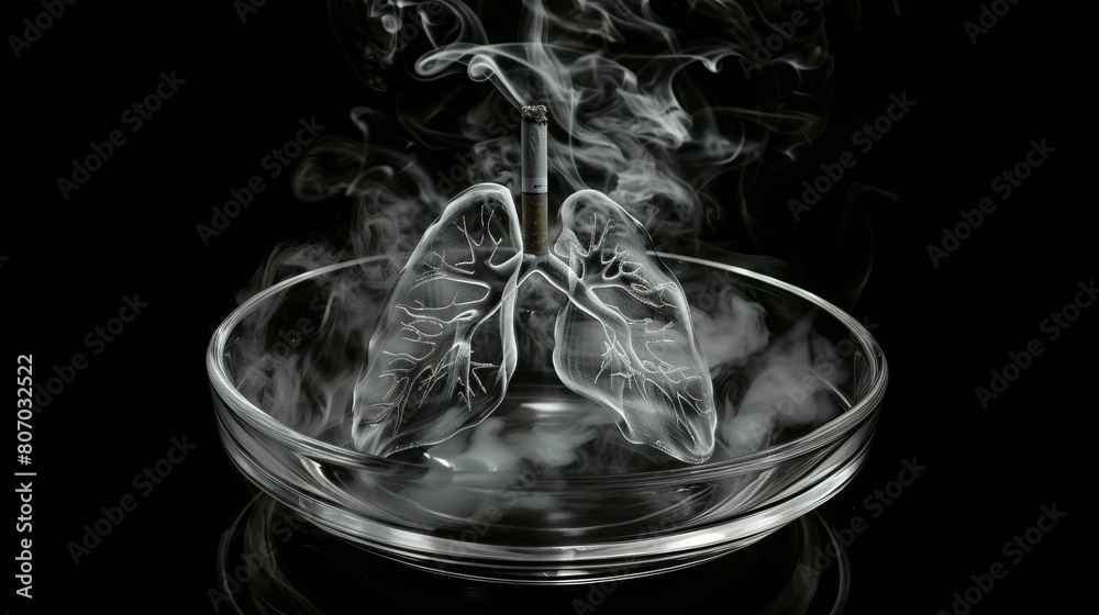Smoke formation shaped as human lungs. Illustration of smokers lungs ...