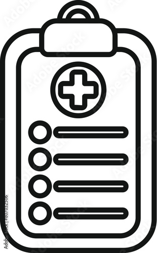 Medical board icon outline vector. Medical patient card. Form diagnostic
