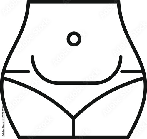 Abdominal liposuction icon outline vector. Obese problem. Female clinic procedure