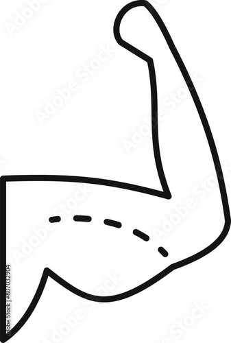 Hand liposuction procedure icon outline vector. Diet neck beauty. Obese skin