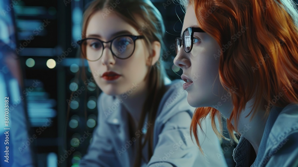 A Cropped Shot Captures Two Attractive Young Female Computer Programmers Working Together, Background HD For Designer        